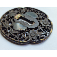 Art Japon TSUBA EN FER POUR SABRE JAPONAIS WAKIZASHI  JAPON PERIODE EDO {PRODUCT_REFERENCE} - 3