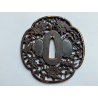 Art Japon TSUBA EN FER POUR SABRE JAPONAIS WAKIZASHI  JAPON PERIODE EDO {PRODUCT_REFERENCE} - 4