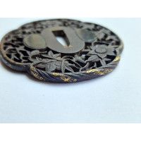 Art Japon TSUBA EN FER POUR SABRE JAPONAIS WAKIZASHI  JAPON PERIODE EDO {PRODUCT_REFERENCE} - 7