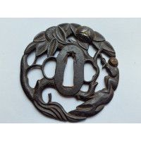 Art du Japon TSUBA POUR SABRE JAPONAIS KATANA  EN FER   SINGE   JAPON PERIODE EDO {PRODUCT_REFERENCE} - 1