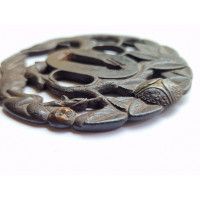 Art du Japon TSUBA POUR SABRE JAPONAIS KATANA  EN FER   SINGE   JAPON PERIODE EDO {PRODUCT_REFERENCE} - 3