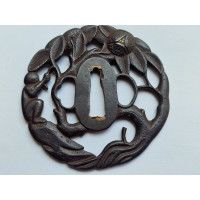 Art du Japon TSUBA POUR SABRE JAPONAIS KATANA  EN FER   SINGE   JAPON PERIODE EDO {PRODUCT_REFERENCE} - 4