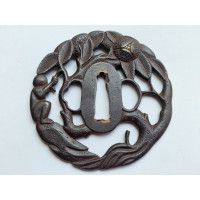 Art du Japon TSUBA POUR SABRE JAPONAIS KATANA  EN FER   SINGE   JAPON PERIODE EDO {PRODUCT_REFERENCE} - 5