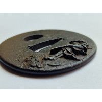 Art du Japon TSUBA EN FER POUR SABRE WAKIZASHI JAPON PERIODE EDO {PRODUCT_REFERENCE} - 4