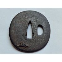 Art du Japon TSUBA EN FER POUR SABRE WAKIZASHI JAPON PERIODE EDO {PRODUCT_REFERENCE} - 5