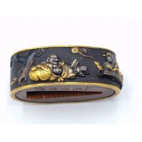 Art du Japon FUCHI SAMOURAI KATANA TANTO WAKIZASHI SHAKUDO - JAPON 19e {PRODUCT_REFERENCE} - 2