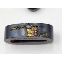 Art du Japon FUCHI KASHIRA SABRE JAPONAIS KATANA TANTO WAKIZASHI EN SHAKUDO - JAPON EDO {PRODUCT_REFERENCE} - 2