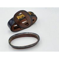 Art du Japon FUCHI KASHIRA SABRE JAPONAIS KATANA TANTO WAKIZASHI EN SHAKUDO - JAPON EDO {PRODUCT_REFERENCE} - 4