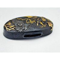 Art du Japon FUCHI KASHIRA SABRE JAPONAIS KATANA TANTO WAKIZASHI EN SHAKUDO - JAPON EDO {PRODUCT_REFERENCE} - 12