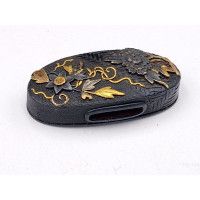 Art du Japon FUCHI KASHIRA SABRE JAPONAIS KATANA TANTO WAKIZASHI EN SHAKUDO - JAPON EDO {PRODUCT_REFERENCE} - 13