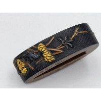 Art du Japon FUCHI KASHIRA SABRE JAPONAIS KATANA TANTO WAKIZASHI EN SHAKUDO - JAPON EDO {PRODUCT_REFERENCE} - 7