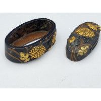 Art du Japon FUCHI KASHIRA SABRE JAPONAIS KATANA TANTO WAKIZASHI EN SHAKUDO - JAPON EDO {PRODUCT_REFERENCE} - 8