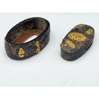 Art du Japon FUCHI KASHIRA SABRE JAPONAIS KATANA TANTO WAKIZASHI EN SHAKUDO - JAPON EDO {PRODUCT_REFERENCE} - 9