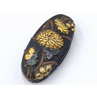 Art du Japon FUCHI KASHIRA SABRE JAPONAIS KATANA TANTO WAKIZASHI EN SHAKUDO - JAPON EDO {PRODUCT_REFERENCE} - 11