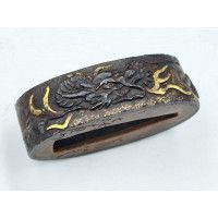 Art du Japon FUCHI KASHIRA SABRE JAPONAIS KATANA TANTO WAKIZASHI EN FER - JAPON EDO {PRODUCT_REFERENCE} - 2