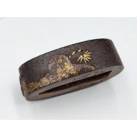 Art du Japon FUCHI KASHIRA SABRE JAPONAIS KATANA TANTO WAKIZASHI EN FER - JAPON EDO {PRODUCT_REFERENCE} - 6