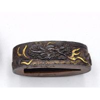 Art du Japon FUCHI KASHIRA SABRE JAPONAIS KATANA TANTO WAKIZASHI EN FER - JAPON EDO {PRODUCT_REFERENCE} - 8