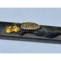 Art du Japon KOZUKA SHUIBUICHI TORTUE D'EAU IMPERIALE MANCHE COUTEAU SABRE JAPONAIS TANTO W AKIZASHI KATANA JAPON PERIODE EDO {P