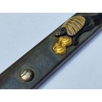 Art du Japon KOZUKA SHUIBUICHI TORTUE D'EAU IMPERIALE MANCHE COUTEAU SABRE JAPONAIS TANTO W AKIZASHI KATANA JAPON PERIODE EDO {P