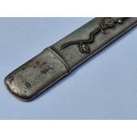 Art du Japon KOZUKA EN ARGENT BRANCHE FLEURS CERISIER MANCHE COUTEAU SABRE JAPONAIS TANTO WAKIZASHI KATANA JAPON PERIODE EDO {PR