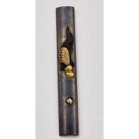 Art du Japon KOZUKA SHUIBUICHI TORTUE D'EAU IMPERIALE MANCHE COUTEAU SABRE JAPONAIS TANTO W AKIZASHI KATANA JAPON PERIODE EDO {P