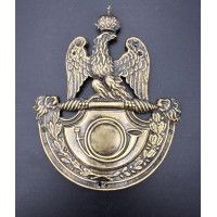 Militaria PLAQUE DE SHAKO DE VOLTIGEUR DE LA GARDE DE PARIS REGLEMENT DE 1812 CUIVRE JAUNE ESTAMPE - FRANCE PREMIER EMPIRE {PROD