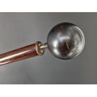 ANTIQUITES LOURDE CANNE DE MARCHE POMMEAU BOULE CASSE TETE EN ACIER BRUNI  -  FRANCE FIN XIXè {PRODUCT_REFERENCE} - 4