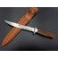 COUTEAU DE CHASSE DROIT ET FIXE LAME INOX MANCHE BOIS DE CERF