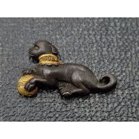 Art du Japon MENUKI  JAPON EDO  CHIOT JOUANT  SHAKUDO et OR {PRODUCT_REFERENCE} - 5