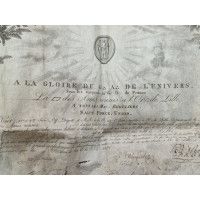 Coutellerie FRANC-MACONNERIE DAGUE SOCIETE SECRETE MEMENTO MORI PENDENTIF EQUERRE COMPAS et CERTIFICAT DIPLOME ORDRE DE LILLE 18