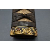 Art du Japon TSUKA POIGNEE DE SABRE JAPONAIS KATANA MOTIF CHRYSANTHEME {PRODUCT_REFERENCE} - 2