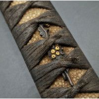 Art du Japon TSUKA POIGNEE DE SABRE JAPONAIS KATANA MOTIF CHRYSANTHEME {PRODUCT_REFERENCE} - 3