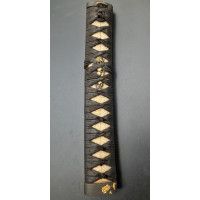 Art du Japon TSUKA POIGNEE DE SABRE JAPONAIS KATANA MOTIF PIVOINES {PRODUCT_REFERENCE} - 1