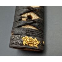 Art du Japon TSUKA POIGNEE DE SABRE JAPONAIS KATANA MOTIF PIVOINES {PRODUCT_REFERENCE} - 4
