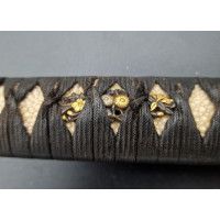 Art du Japon TSUKA POIGNEE DE SABRE JAPONAIS KATANA MOTIF PIVOINES {PRODUCT_REFERENCE} - 5