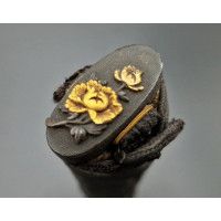 Art du Japon TSUKA POIGNEE DE SABRE JAPONAIS KATANA MOTIF PIVOINES {PRODUCT_REFERENCE} - 6