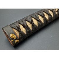 Art du Japon TSUKA POIGNEE DE SABRE JAPONAIS KATANA MOTIF PIVOINES {PRODUCT_REFERENCE} - 9