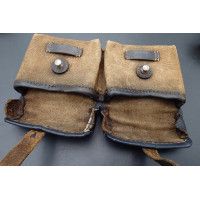 Militaria WW2 PORTE CHARGEURS   MAUSER G43 K43  DE 1944 EN TOILE ET CUIR - ALLEMAGNE SECONDE GUERRE MONDIALE {PRODUCT_REFERENCE}