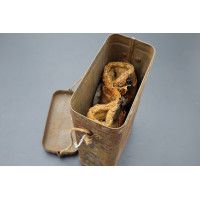 Militaria WW1 MASQUE A GAZ M2B OCULAIRES BLEU  DANS SA BOITE EN FER  - FRANCE PREMIERE GUERRE MONDIALE {PRODUCT_REFERENCE} - 5
