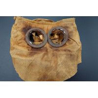 Militaria WW1 MASQUE A GAZ M2B FABRICATION A.CIC Octobre 1916 DANS SA SACOCHE - FRANCE PREMIERE GUERRE MONDIALE {PRODUCT_REFEREN