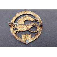 Militaria WW1 INSIGNE SALAMANDRE ARTILLERIE SPECIALE TANKISTE A.S.17 / A.S.18 SECOND MODELE - FRANCE PREMIERE GUERRE {PRODUCT_RE