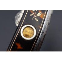 Coutellerie SUPERBE COUTEAU PLIANT ECAILLE ET OR A L'EFFIGIE DU SACRE DE L'EMPEREUR NAPOLEON III - FRANCE SECOND EMPIRE {PRODUCT