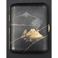 Art du Japon ETUI A CIGARETTE JAPONAIS EN FER DAMASQUINAGE KOMAI JAPON EDO FIN XIXè {PRODUCT_REFERENCE} - 1