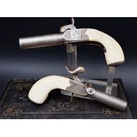 Catalogue Magasin COFFRET PAIRE DE PISTOLETS À BALLE FORCÉE DE VOYAGE  IVOIRE CITES   LEFAURE A PARIS 1850 - FRANCE XIXè 41329-2