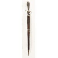 Chasse FINE DAGUE DE VENERIE CHASSE ROYALE EN ARGENT DATE 1749 LA PRUDENCE SE FAIT VOIR DANS LE VIN - FRANCE ANCIENNE MONARCHIE 