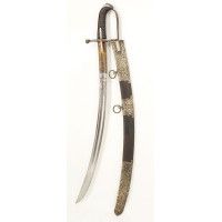 Armes Blanches SABRE DE HUSSARD EN LAITON ARGENTÉ DU GENERAL DE ROSSI REGIMENT ROYAL CORSE  -  FRANCE FIN XVIIIè {PRODUCT_REFERE
