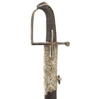 Armes Blanches SABRE DE HUSSARD EN LAITON ARGENTÉ DU GENERAL DE ROSSI REGIMENT ROYAL CORSE  -  FRANCE FIN XVIIIè {PRODUCT_REFERE