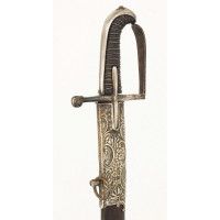 Armes Blanches SABRE DE HUSSARD EN LAITON ARGENTÉ DU GENERAL DE ROSSI REGIMENT ROYAL CORSE  -  FRANCE FIN XVIIIè {PRODUCT_REFERE