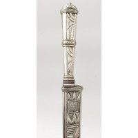 Coutellerie COUTEAU KNIFE CUCHILLO GAUCHO ARGENTIN EN ARGENT SIGNATURE SCHOLBERG & CIA  FELOTAS A LIEGE 1880 / 1890 - BELGIQUE X