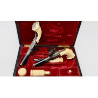 Armes de Poing CASSETTE DE LUXUEUSE PAIRE DE PISTOLETS DE VOYAGE - BELGIQUE XIXè {PRODUCT_REFERENCE} - 3